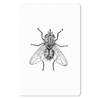 Produktbild von MuchoWow® Mauspad Mousepad Fliege - Tiere - Vintage - Schwarz und weiß 18x27 cm - Mousepads - Maus Mat - Pad - Mausunterlage