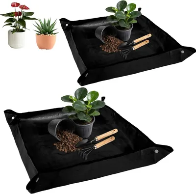 Produktbild von Pflanzmatte 100 cm, 2 Stück, wasserdichtes PE, für Innenbereich, schwarz und grün