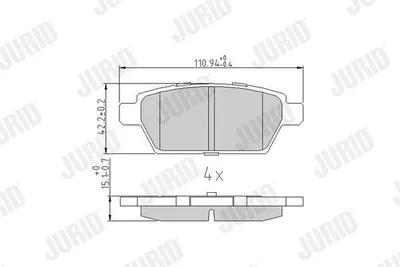 Produktbild von JURID Bremsbeläge Satz Hinten für MAZDA 6 Station Wagon (GY) 572653J