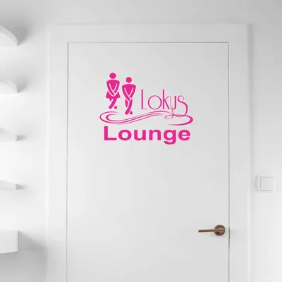 Produktbild von Wandtattoo - Wandaufkleber - Tür-/Wandtattoo "Lokus Lounge" - 50cm x 38cm pink - Dekoration Küche Wohnzimmer Wand