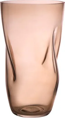 Produktbild von INNA-Glas Glas Blumenvase NITZIA mit Dellen, beige-klar, 24 cm, Ø 13,5 cm - Farbige Vase