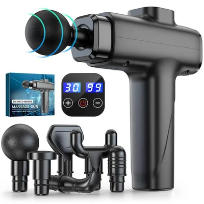 Produktbild von Muskelmassagepistole 30 Geschwindigkeiten, 8 Massageköpfe, LCD-Display, für Muskelregeneration