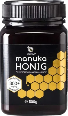 Produktbild von Larnac Manuka Honig MGO 300+ | 500 g | echter neuseeländischer Manuka Honig | hoher Methylglyoxal-Gehalt | nachhaltige Imkerei