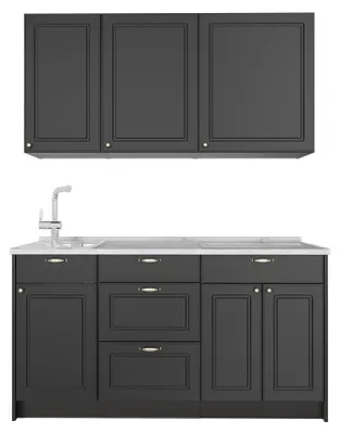 Obrázek produktu pro Jednotková kuchyně Vicco Fame-Line Anthrazit-Gold Landhaus/Antracit 150 cm, PD Mramor, Model 64745