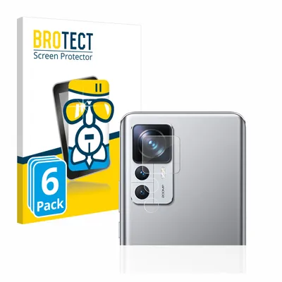 Produktbild von 6x BROTECT Schutzglas für Xiaomi 12T Pro (NUR Kameraschutz) Schutzfolie Panzer Folie Glas Display Schutz klar