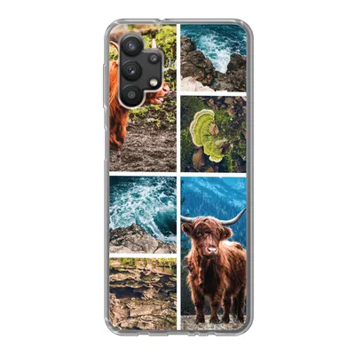 Produktbild von MuchoWow® Handyhülle Schutzhülle Hülle für Samsung Galaxy A32 5G Schottische Highlander - Natur - Collage Silikon Softcase Handy Hülle - Softcase