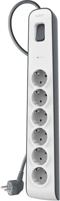 Obrázek produktu pro Belkin BSV603VF2M-V2, 6 AC zásuvky / AC zásuvek, Šedá, Bílá