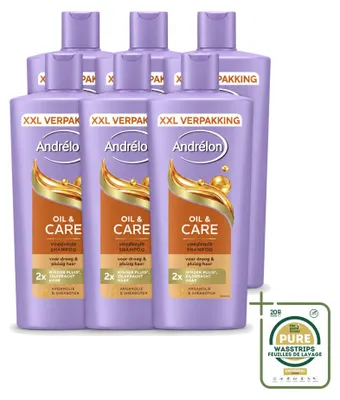 Obrázok produktu pre 6 x Šampón Andrélon Oil & Care pre suché a kučeravé vlasy, 685 ml - balenie s 6 kusmi