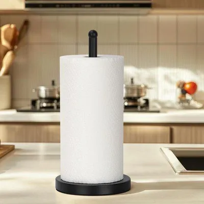Image de Porte-serviettes en métal noir pour la cuisine et la salle de bains