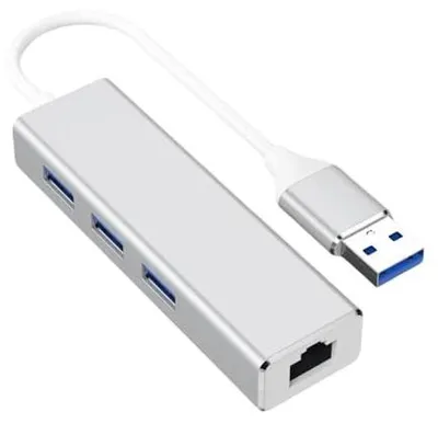 Zdjęcie produktu dla Adapter USB ethernet gigabit RJ45 hub 3 porty do laptopa macbook
