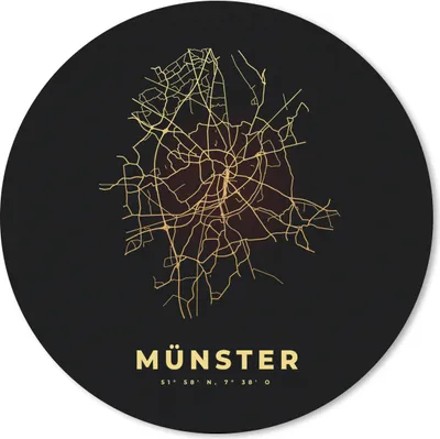 Produktbild von MuchoWow® Mauspad Mousepad Gold - Münster - Karte - Stadtplan - Karte 20x20 cm - Mousepads - Maus Mat - Pad - Mausunterlage - Schreibtischmatte