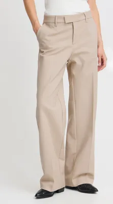 Image de Pulz PZBINDY - Pantalon pour femme en tissu extensible, coupe large, poches latérales, passants de ceinture, légèrement élastique, coupe classique