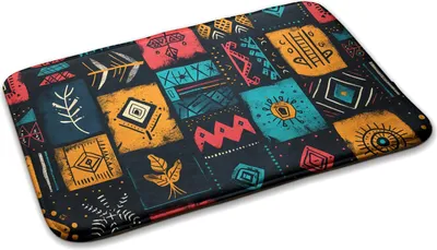 Produktbild von Teppich Wohnzimmer Schlafzimmer Modern - 75 cm x 45 cm - Ethnische Muster
