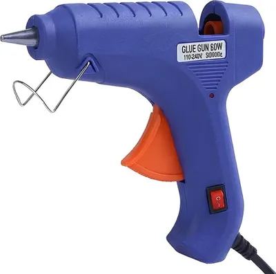 Image de Avizar, mini pistolet à colle chaude 60 W compact pour les travaux manuels, bleu