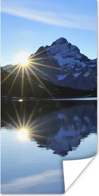 Produktbild von MuchoWow® Poster Alpen - Berg - Wasser - Schnee 60x120 cm - Wandschmuck