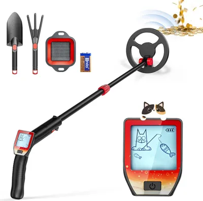 Image de Détecteur de métaux/détecteur de métaux pour enfants - Kit - Écran LCD - Bobine de recherche étanche - Haute précision - Pile incluse - Argent