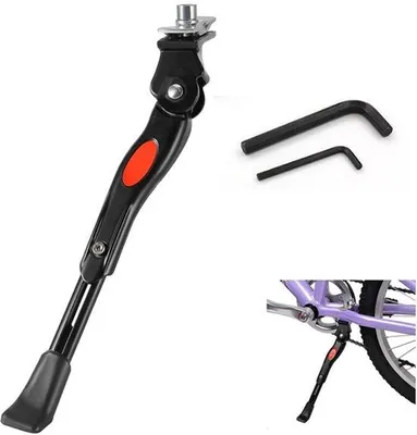 Produktbild von Bike-Ständer - MTB Fahrrad-Ständer - Fahrradstütze mit Extra Stabiler Fuß - Fahrradträger mit Durchmesser von 20 bis 26 Zoll sind kompatibel - Verstellbar in Länge - Seitenstütze: E-Bike, Stadt-Fahrrad & Mountainbike
