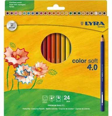 Obrázok produktu pre Pastelky Color Soft 4.0 Hangable, 24 farieb – Lyra