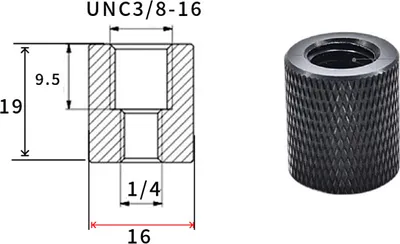 Produktbild von INF 5er-Pack 1/4 Zoll Innengewinde auf M8 Außengewinde-Adapter für Stative und Kamerazubehör 3/8-16