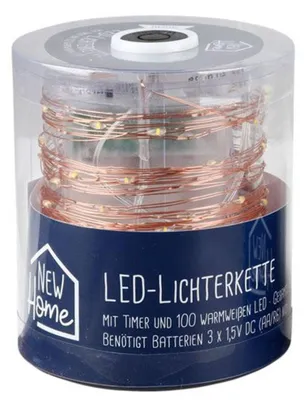 Image de Guirlande lumineuse d'intérieur avec minuterie 100 LED blanc chaud Guirlande lumineuse filaire Lumière décorative 9,9m, couleur:cuivre