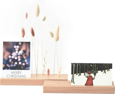 Imagen del producto de Soportes de madera para fotos, set de 2 unidades, multifuncionales, para fotos y tarjetas