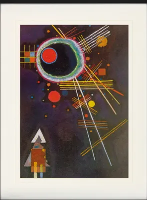 Produktbild von Wassily Kandinsky Gerahmtes Bild Mit Edlem Passepartout | Wand-Bilder | Im Bilderrahmen - Strahlenlinien, 1927 (80 x 60 cm)