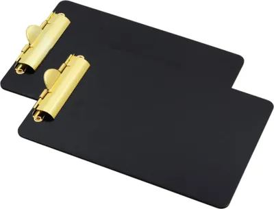 Immagine prodotto di Cartella di legno BLACK pad A5 con clip GOLDEN set di 2 pezzi