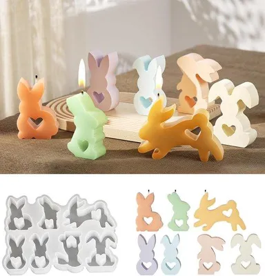 Obrázek produktu pro Velikonoční dekorace – litá 3D figurka králíčka pro svíčky ze sójového vosku