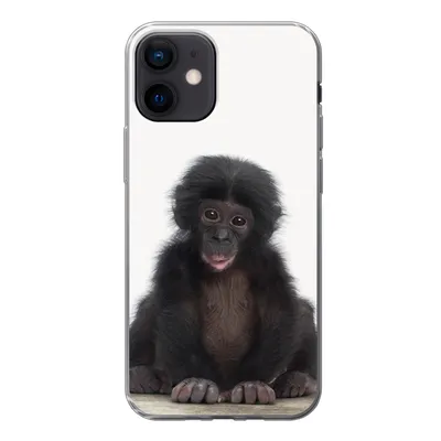 Produktbild von MuchoWow® Handyhülle Schutzhülle Hülle für iPhone 12 Kind - Affe - Schimpanse - Babytiere - Jungen - Mädchen Silikon Softcase Handy Hülle - Schutzhülle