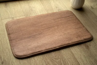 Obrázek produktu pro Koupelnová předložka - Koberec do koupelny - Absorpční rohožka Sprchové koberce - 75x45 cm - Dřevěné prkno