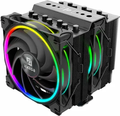 Obrázek produktu pro AKASA Soho H7 Dual Tower chladič CPU, ARGB - 120 mm, černý