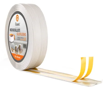 Obrázok produktu pre QUEST Mäkké samolepiace lišty, obloženie stien kuchýň a kúpeľní, tesniaca páska z PVC, flexibilná uhlová lišta, breza, 25x25mm, 15m
