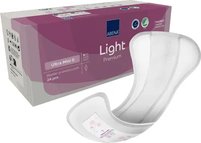 Produktbild von Abena Einlage Light Ultra Mini 0 Premium Maße: 19x7,5 cm, einmaliger Gebrauch, Inhalt 24 Stück  Größe
