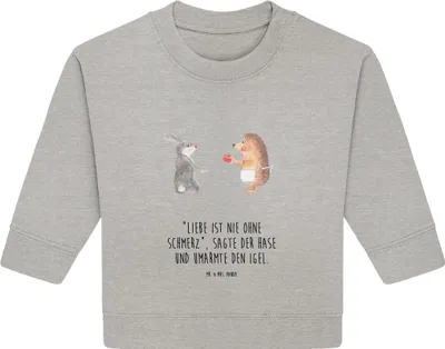 Produktbild von Mr. & Mrs. Panda Organic Baby Pullover Hase Igel 12. - 18. Monat - Heather Grey - Geschenk, Trennungsschmerz, Liebe Spruch, Lustige Sprüche, und, Trösten, Bullover