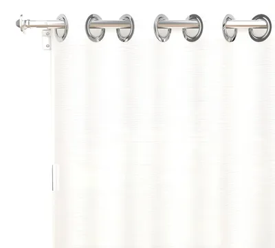 Voilegardine mit Ösen, Polyester, Weiß, 135x250 cm
