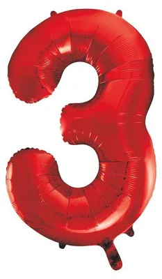 Immagine prodotto di Palloncino in foil numero 3 rosso
