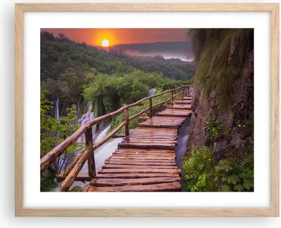 Produktbild von Gerahmtes Poster - Rahmen in heller Eiche - Park Natur Wasser - 50x40 cm - Wand Bild - Wanddeko - Wandbilder - Wandposter - Bilderrahmen - Bilder - Kunstdruck - Wandbild - P2NAA50x40-3962