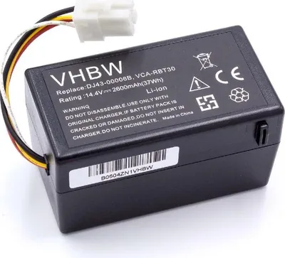 Produktbild von vhbw Akku Ersatz für Samsung DJ43-00006A, DJ96-00152B, DJ43-00006B, VCA-RBT30, DJ96-00203A für Staubsauger (2600 mAh, 14,4 V, Li-Ion)