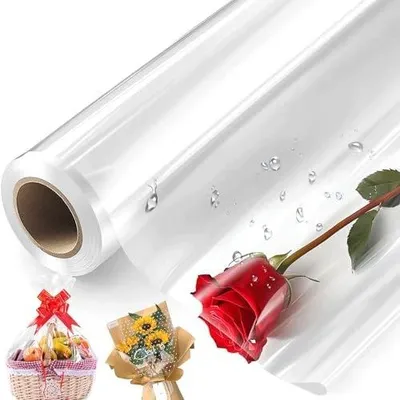 Zdjęcie produktu dla Folia celofanowa przezroczysta do pakowania prezentów 30 m x 54 cm