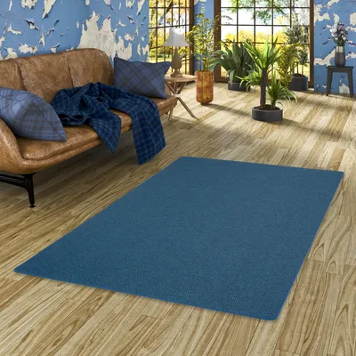 Produktbild von Teppich Flachgewebe Blau, Größe:400x500 cm
