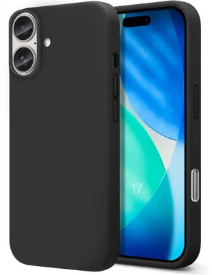 Image de Coque pour iPhone 17, Protection Silicone Liquide Ultra Slim Souple Effet Mat Noir
