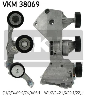 Produktbild von SKF VKM 38069 Spannrolle Keilrippenriemen passend für MERCEDES-BENZ A-Klasse (W168) VANEO (414)