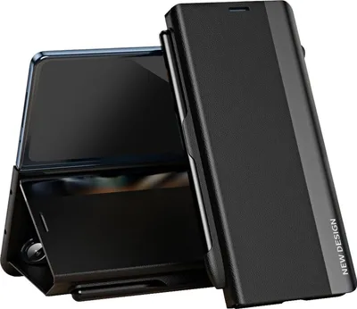 Obrázek produktu pro Pro Samsung Galaxy Z Fold7 5G Design Galvanizovaný flipový koženkový ochranný kryt Black