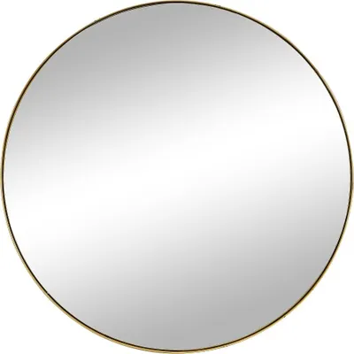 Produktbild von Runder Wandspiegel aus Metall - Durchmesser 80 cm - Farbe gold - JAFFREL