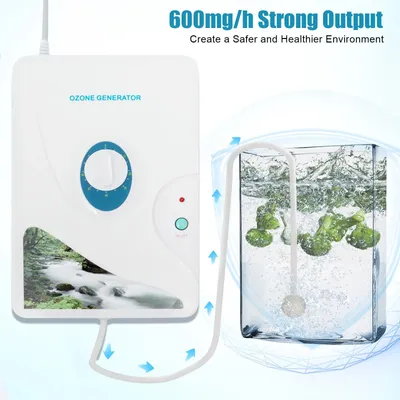 Obrázek produktu pro Generátor ozonu - Přenosný ozonizér - 600 mg/h - Se vzduchovou hadicí - 220 V - Na vodu, ovoce a zeleninu