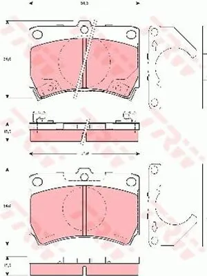 Produktbild von Trw Bremsbelagsatz, Scheibenbremse Vorderachse GDB3252