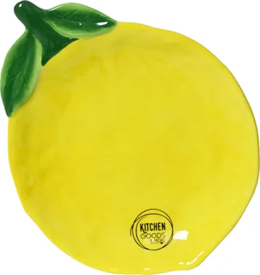 Produktbild von Teller 17cm Keramik in Zitronen Form Gelb / Grün