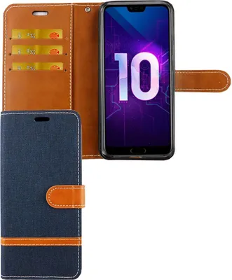 Produktbild von Huawei Honor 10 Handy Hülle Schutz-Tasche Case Cover Kartenfach Etui Wallet Blau