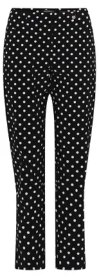 Produktbild von Robell Damen Schlupfhose Bella 7/8 Straight Fit Schwarz Weiß Punkte Stretch