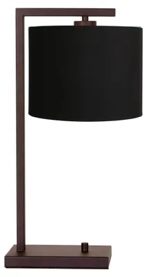 Image de Steinhauer - lampe de table - Stang - marron - métal textile - lampe de chevet - E27 - 4883CA